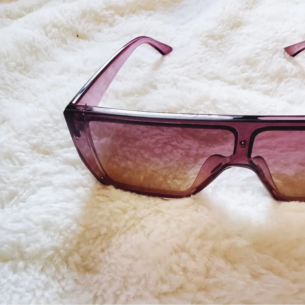 Greta Dark Purple Oversized Statement Sunglasses